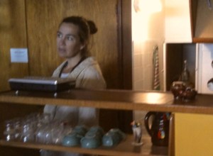 Christine, inside the time machine.