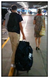 From the parking lot to the airport terminal.