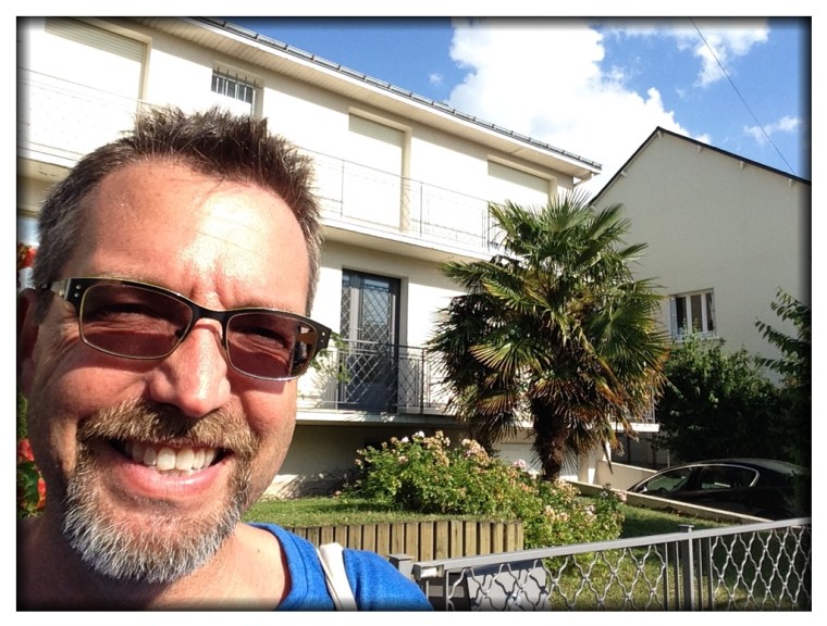 This is what our sabbatical home looks like today. I walk right by it to get to our home this week. That's Ella's room in the center top of the photo. 