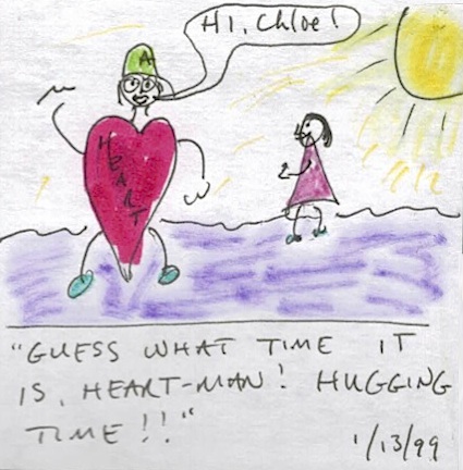 This is a game Chloe & I used to play. Guess what time it is, Chloe. Hugging time!