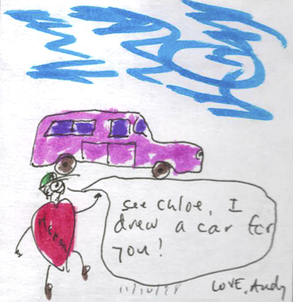 The first drawing in which I used a thin black pen to outline the main images. Revolutionary!